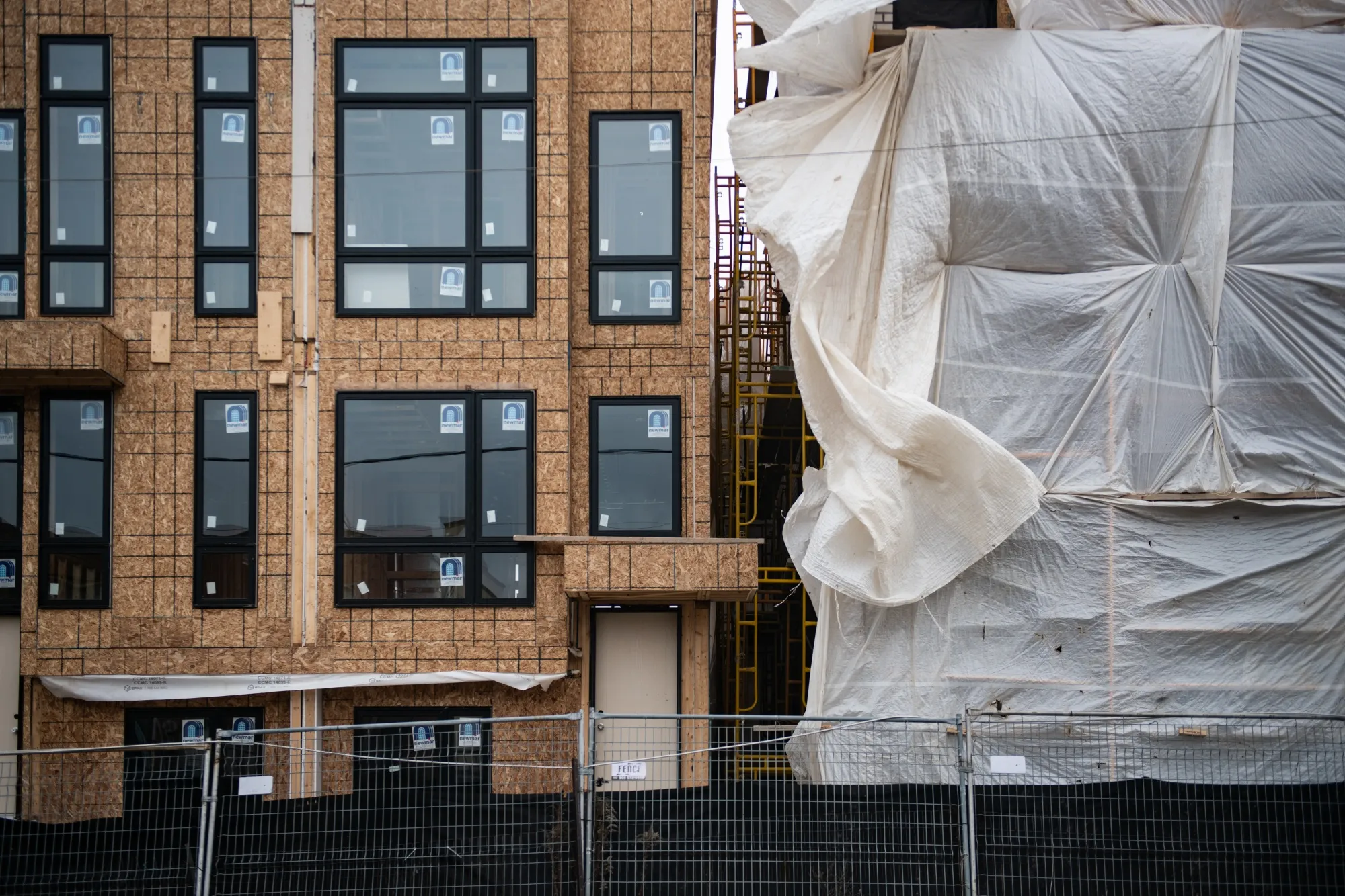 Housing under construction in Toronto, Ontario, Canada.