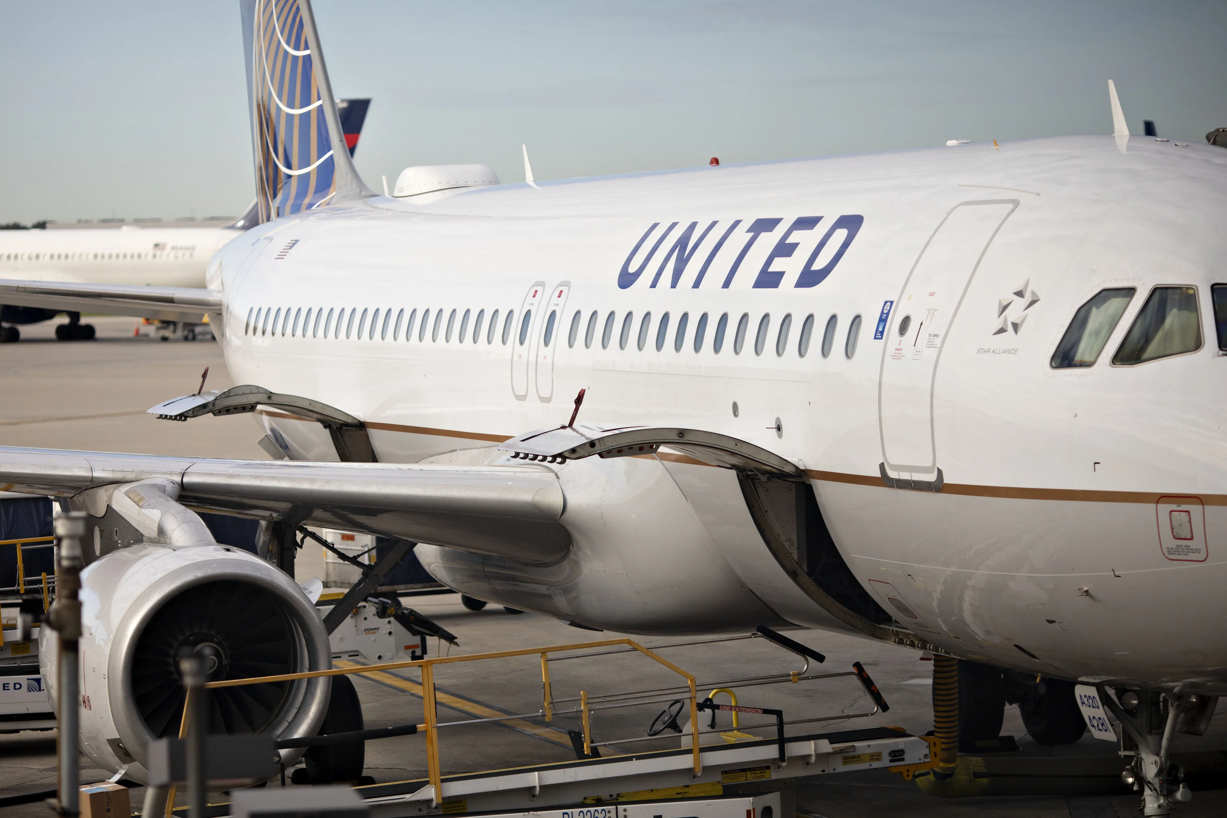 A United Airlines plane at O'Hare International Airport&nbsp;in Chicago.