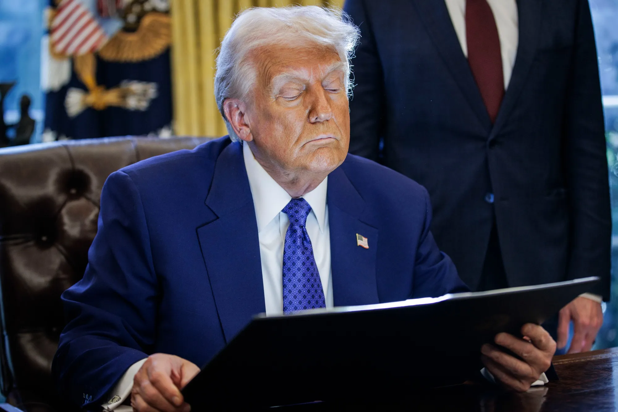Donald Trump during an executive order signing on Feb. 14.
