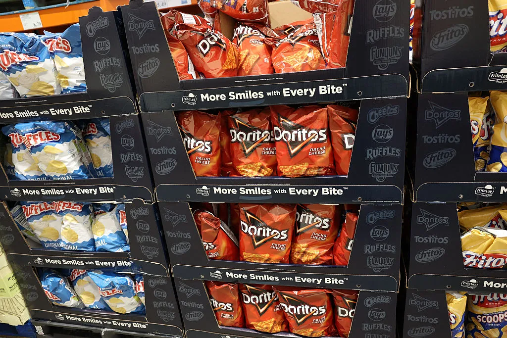 PepsiCo's Frito-Lay Doritos nacho cheese tortilla chips.