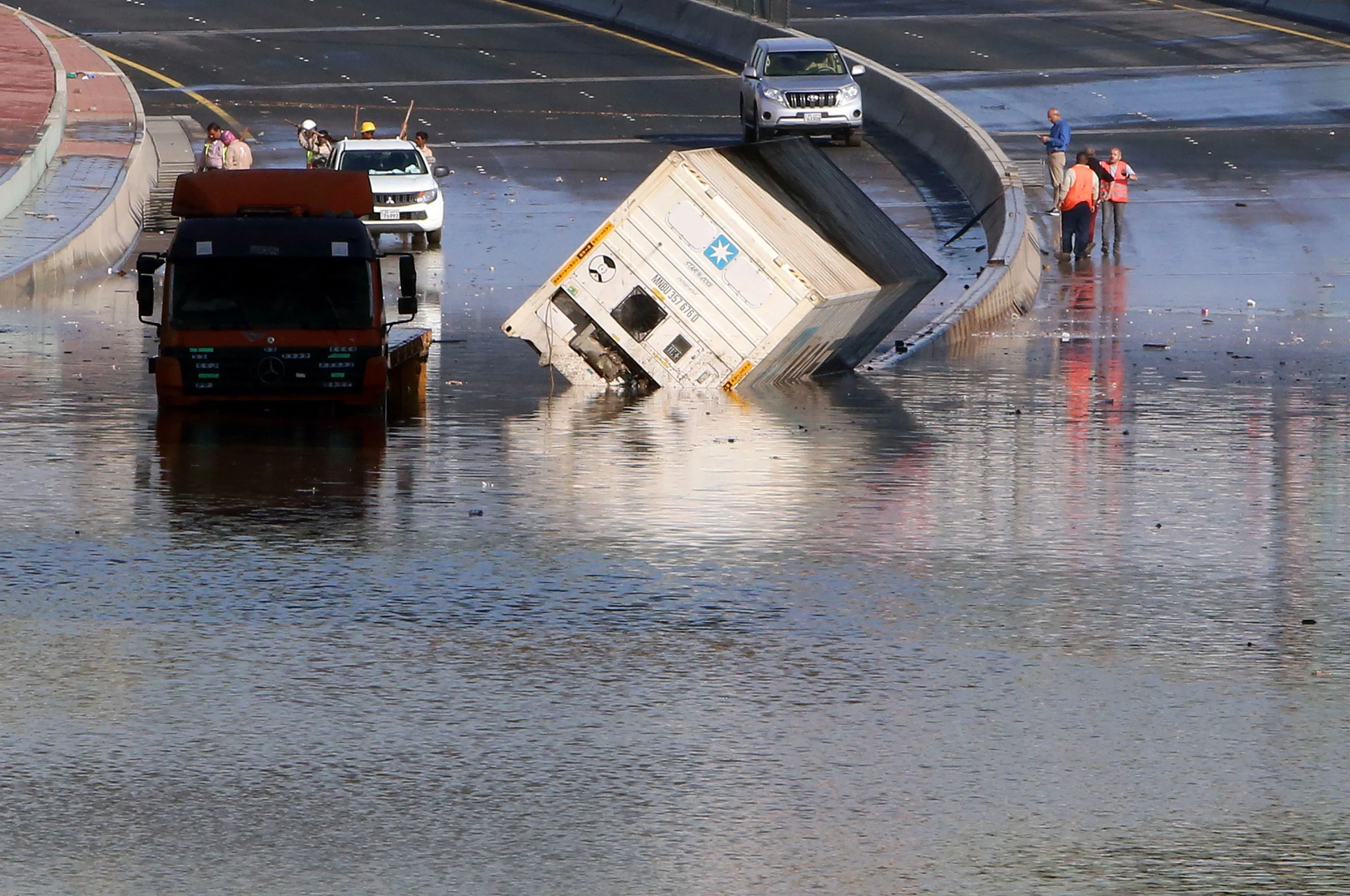 A flooded underpass in Kuwait City on Nov. 6, 2018.