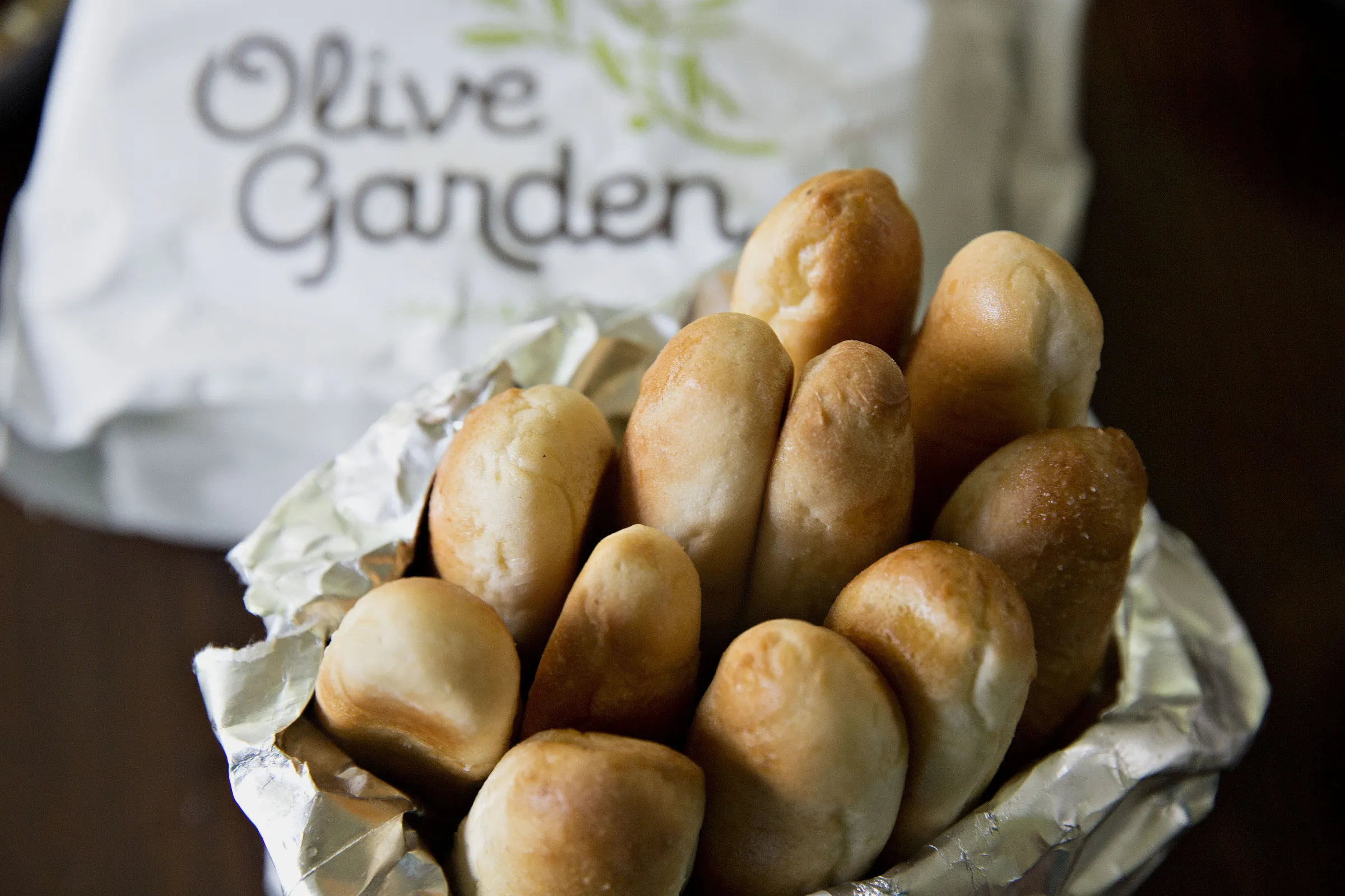 An order of breadsticks from a Darden Restaurants Inc. Olive Garden.