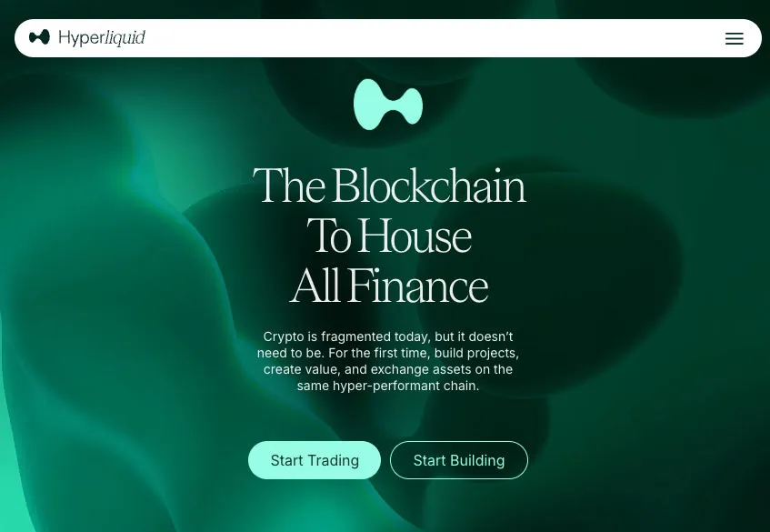 The Hyperliquid website