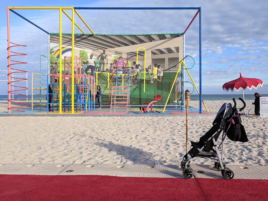 &quot;America's Playground,&quot; an interactive installation by Derrick Adams, in Miami Beach in December 2018.