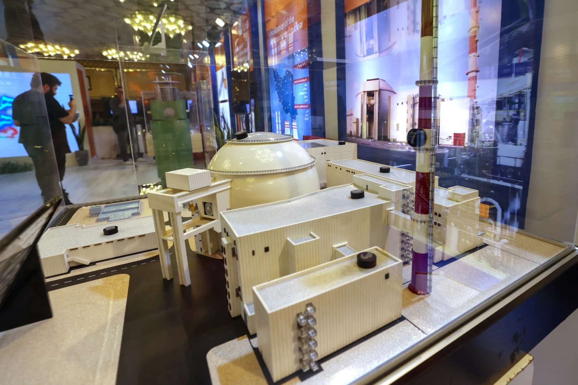 A replica of Iran's Bushehr Nuclear Power Plant in Isfahan, Iran.