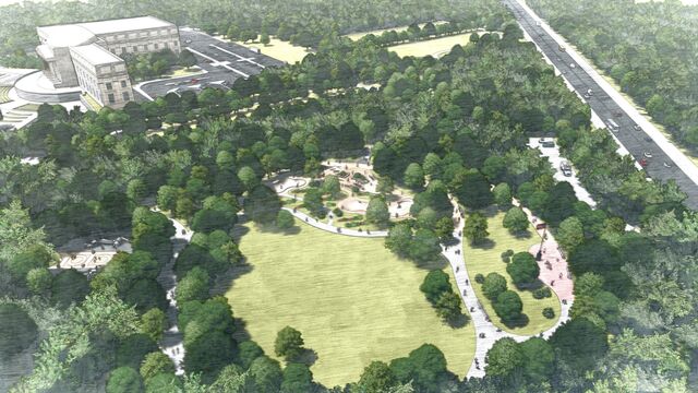 A draft concept rendering of the Brooklyn Skate Garden.  