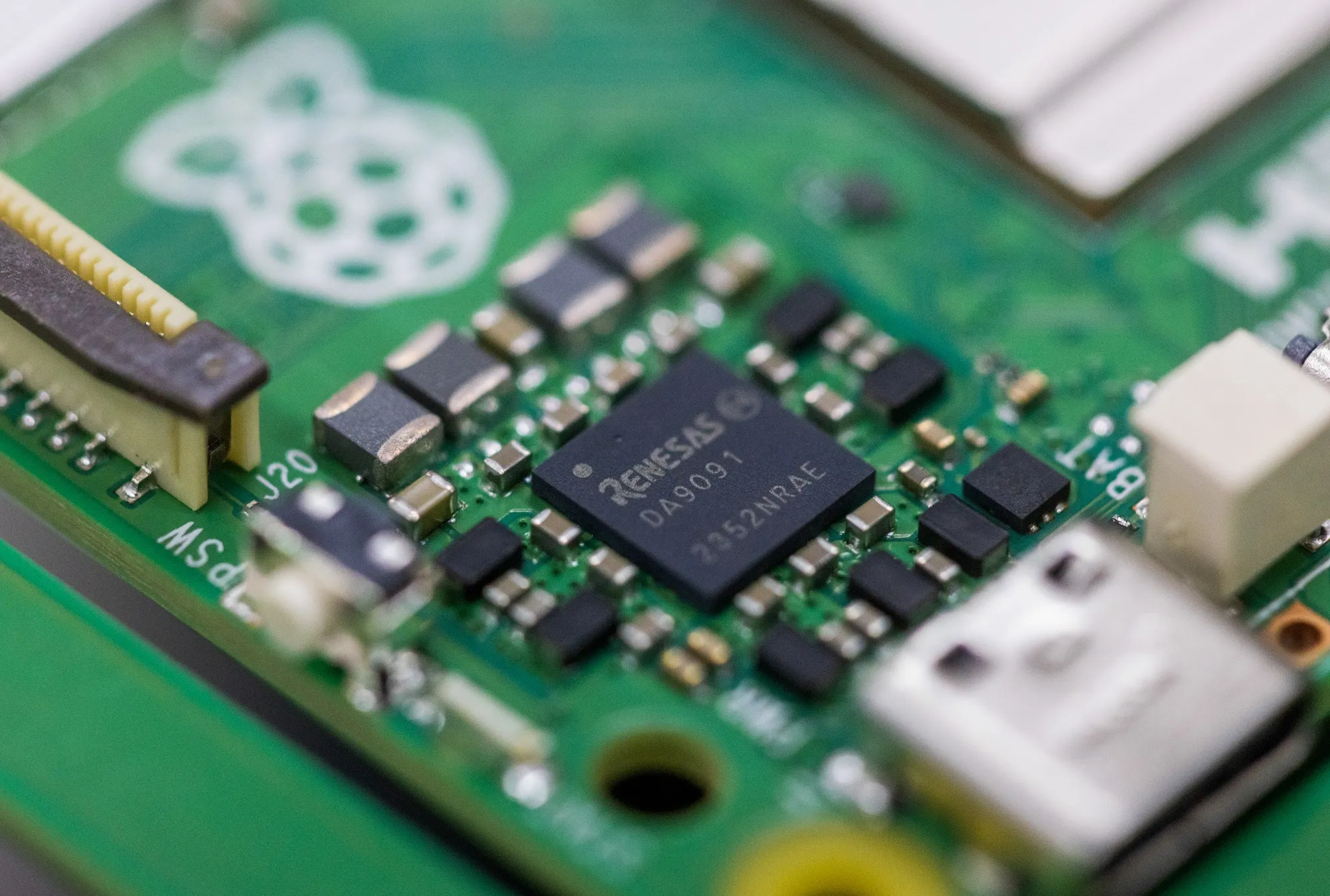A Raspberry Pi single-board computer.