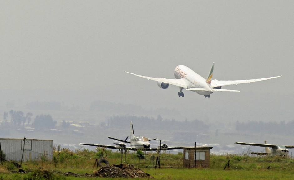 Ethiopia's national airline is investing heavily in a new fleet. Here, a Boeing 787 Dreamliner takes off from the Bole International Airport in Addis Ababa. 