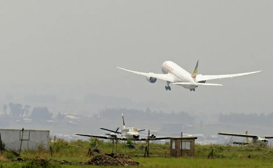 Ethiopia's national airline is investing heavily in a new fleet. Here, a Boeing 787 Dreamliner takes off from the Bole International Airport in Addis Ababa. 