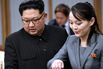 North Koraen leader Kim Jong Un, left and and his sister Kim Yo Jong
