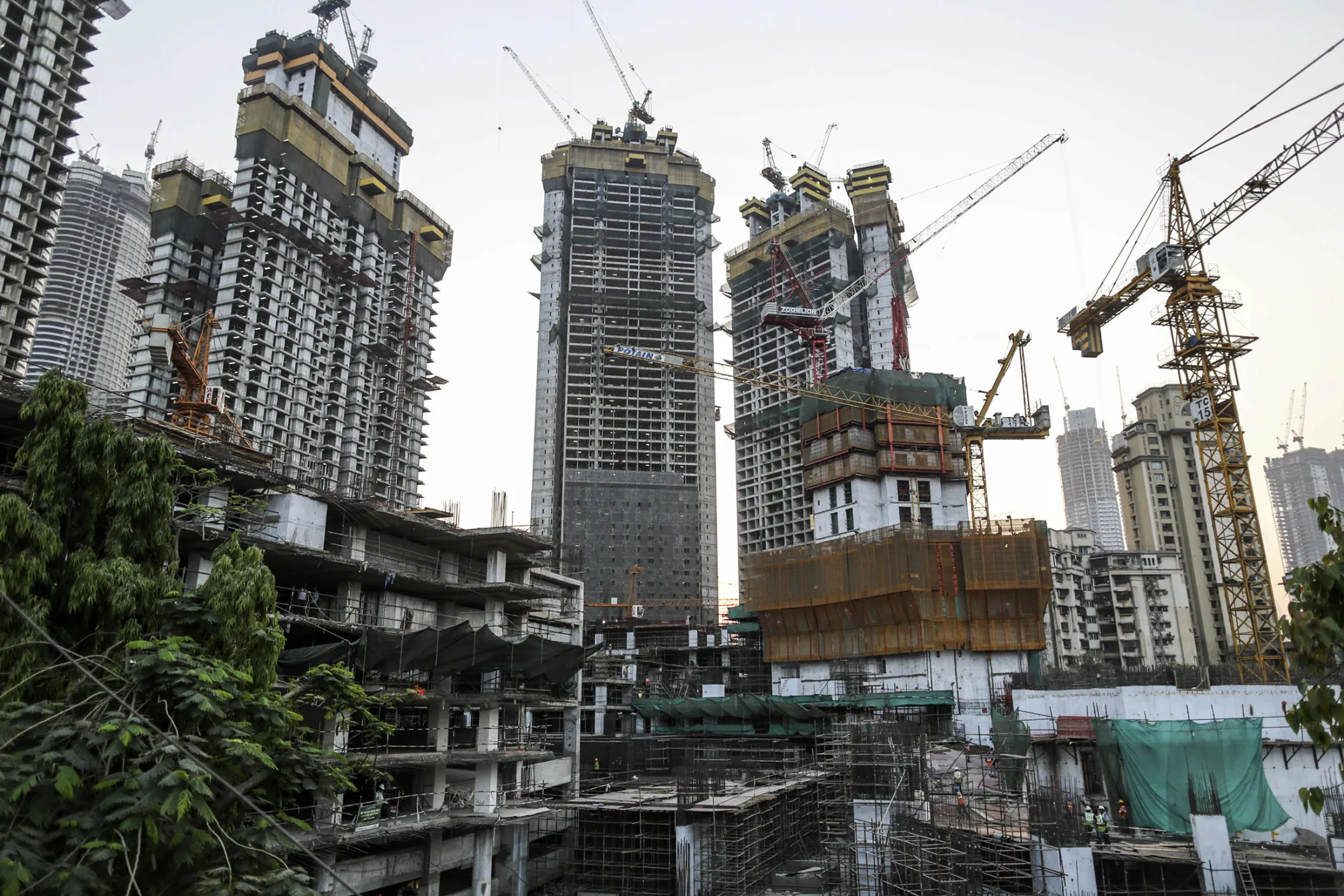 The construction site of Lodha The Park, a luxury residential project developed by Lodha Developers Ltd., in Mumbai, India.