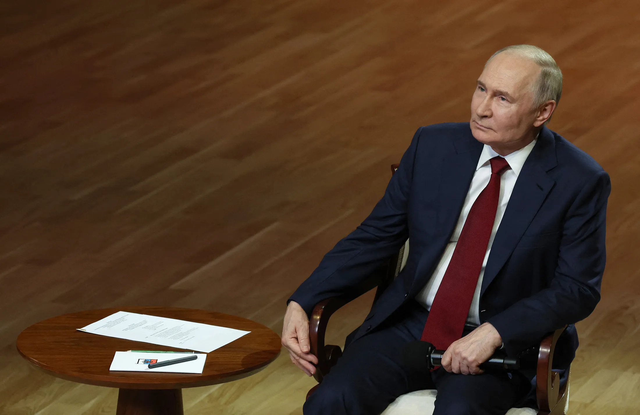 Vladimir Putin on May 19, in a photo released by Russian state media.