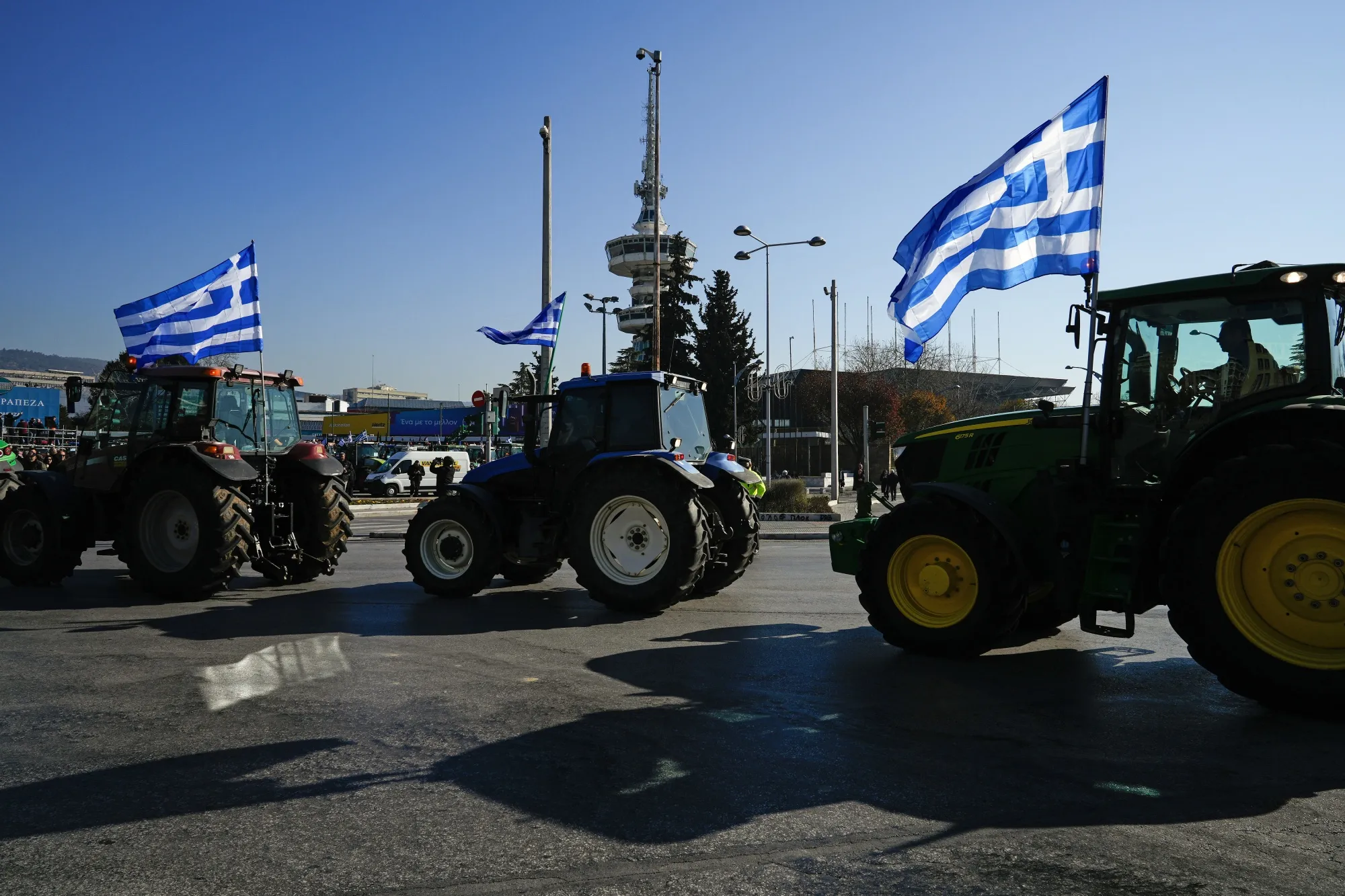 Greek farmers protest in Thessaloniki, Greece, on Feb. 1.