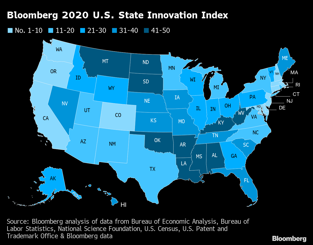 California Massachusetts Top Bloomberg State Innovation Index