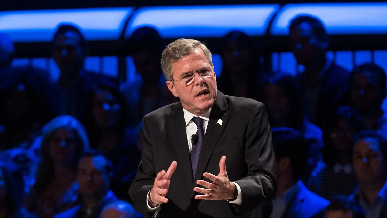 Jeb Bush speaks during the North Texas Presidential Forum in Plano, Texas, on Oct. 18, 2015.
