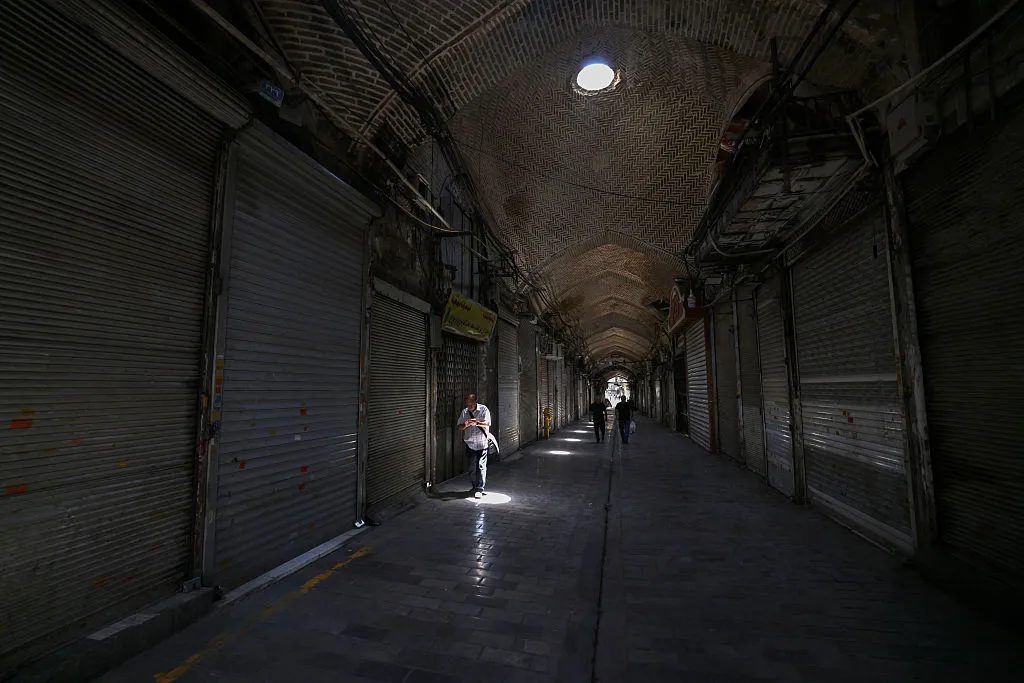 Tehran's Grand Bazaar as fighting between Israel and Iran entered a fourth day on June 16.
