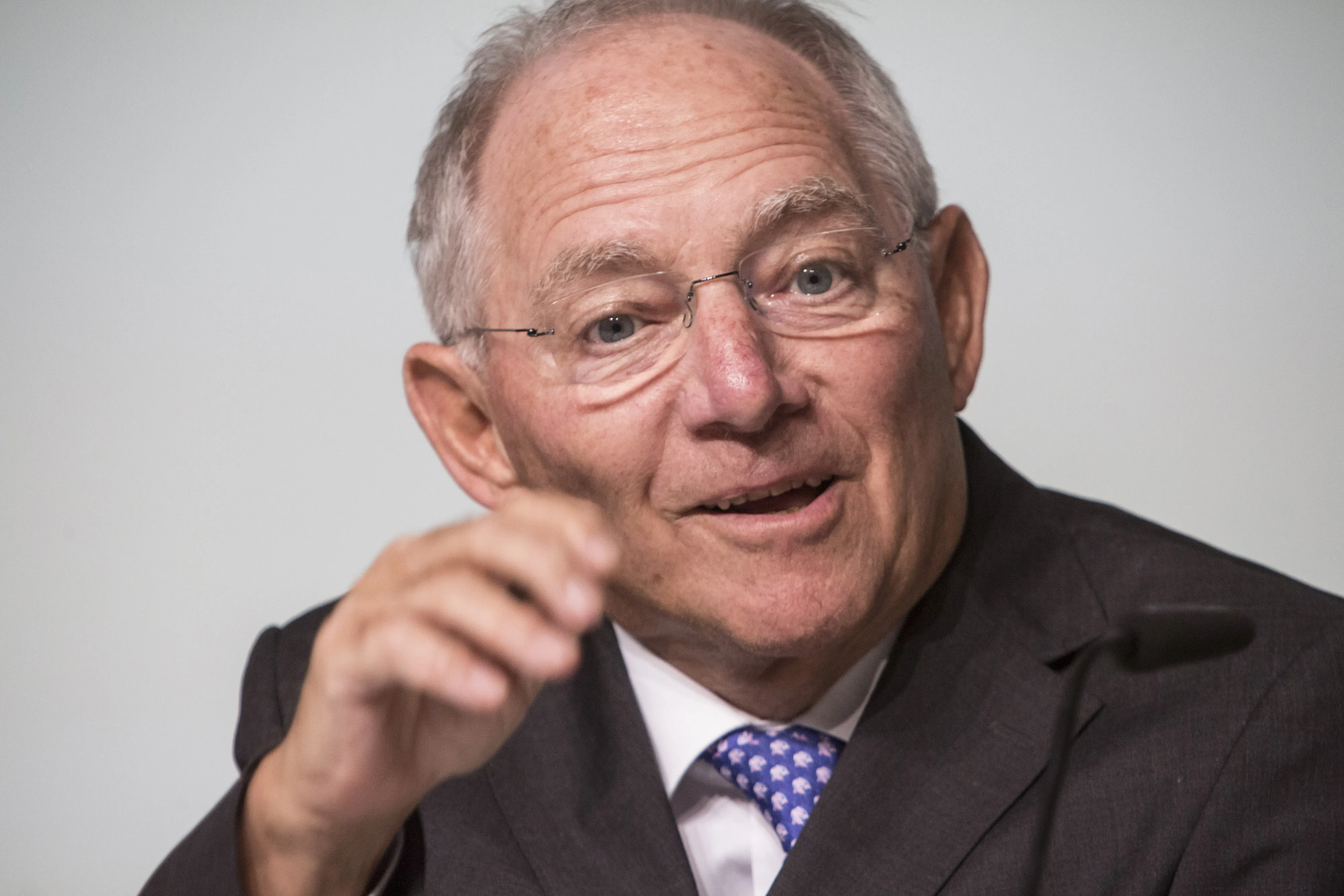 Germany's Finance Minister Wolfgang Schaeuble And France's Finance Minister Michel Sapin Attend Bunsdesbank Conference