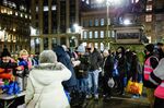 Recipients queue at a food bank at George Square in Glasgow, U.K.
