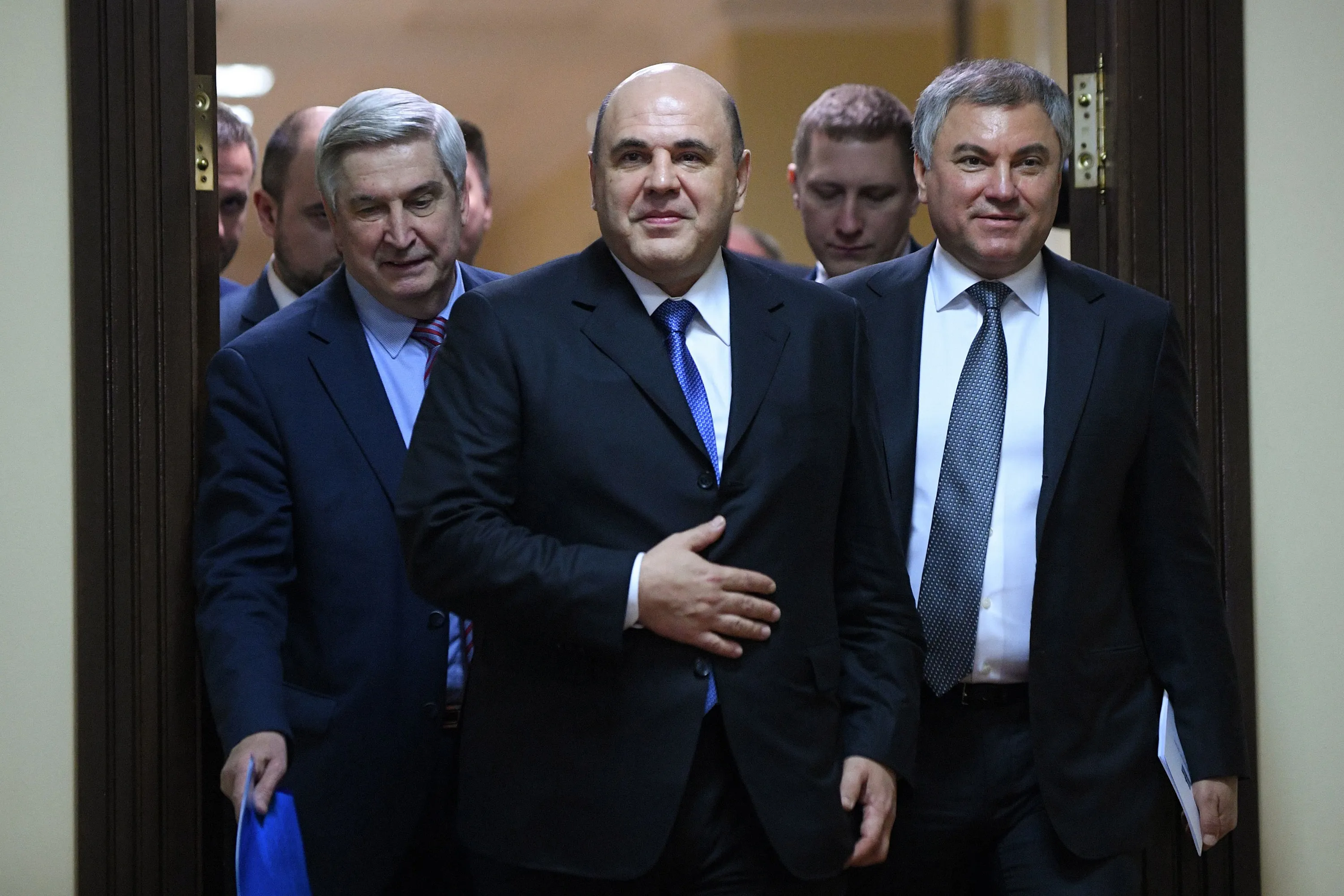 Mikhail Mishustin&nbsp;in Moscow on Jan. 16.