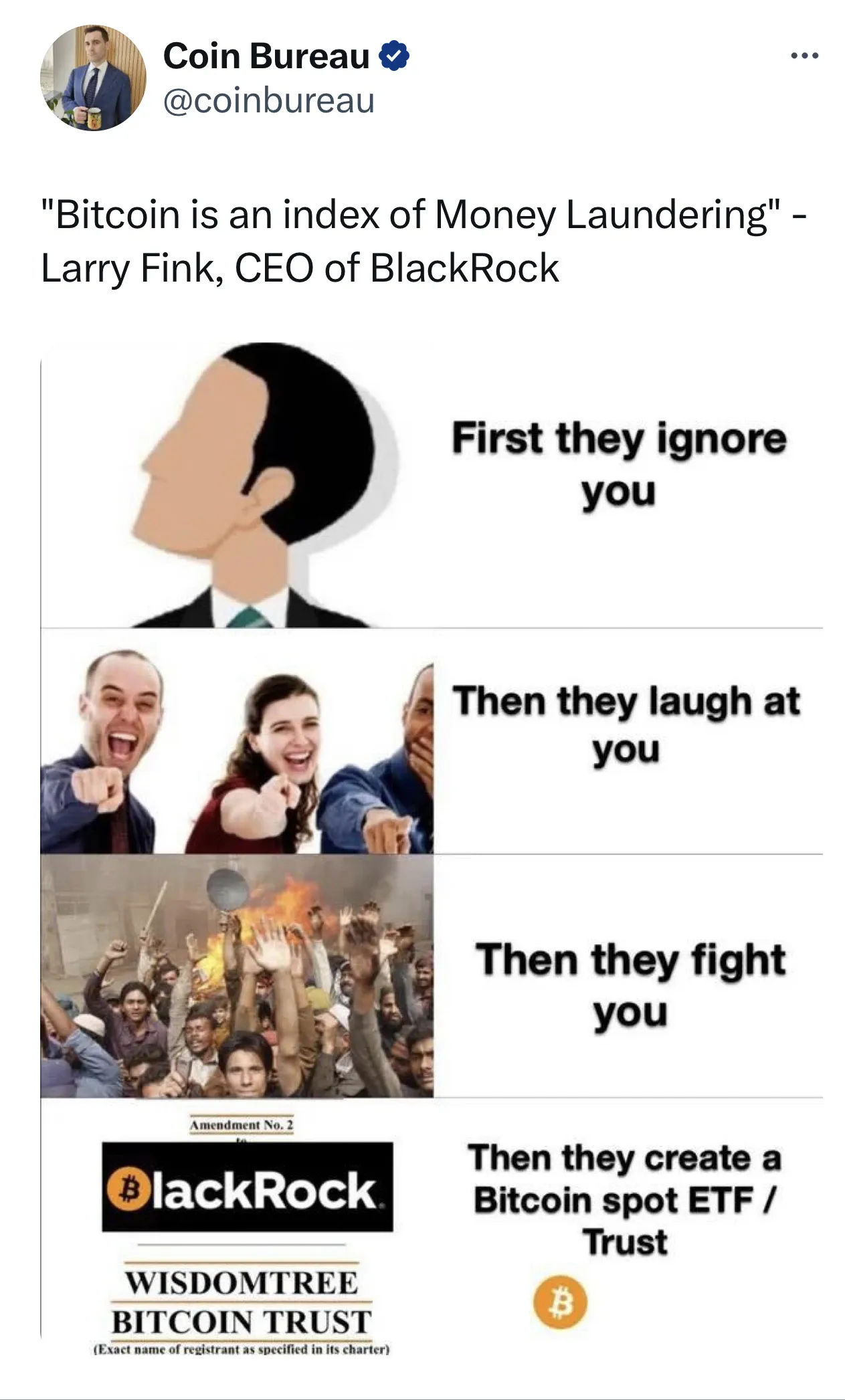 BlackRock CEO Larry Fink Turns Into Bitcoin Perceived Savior With ETF  Filing - Bloomberg