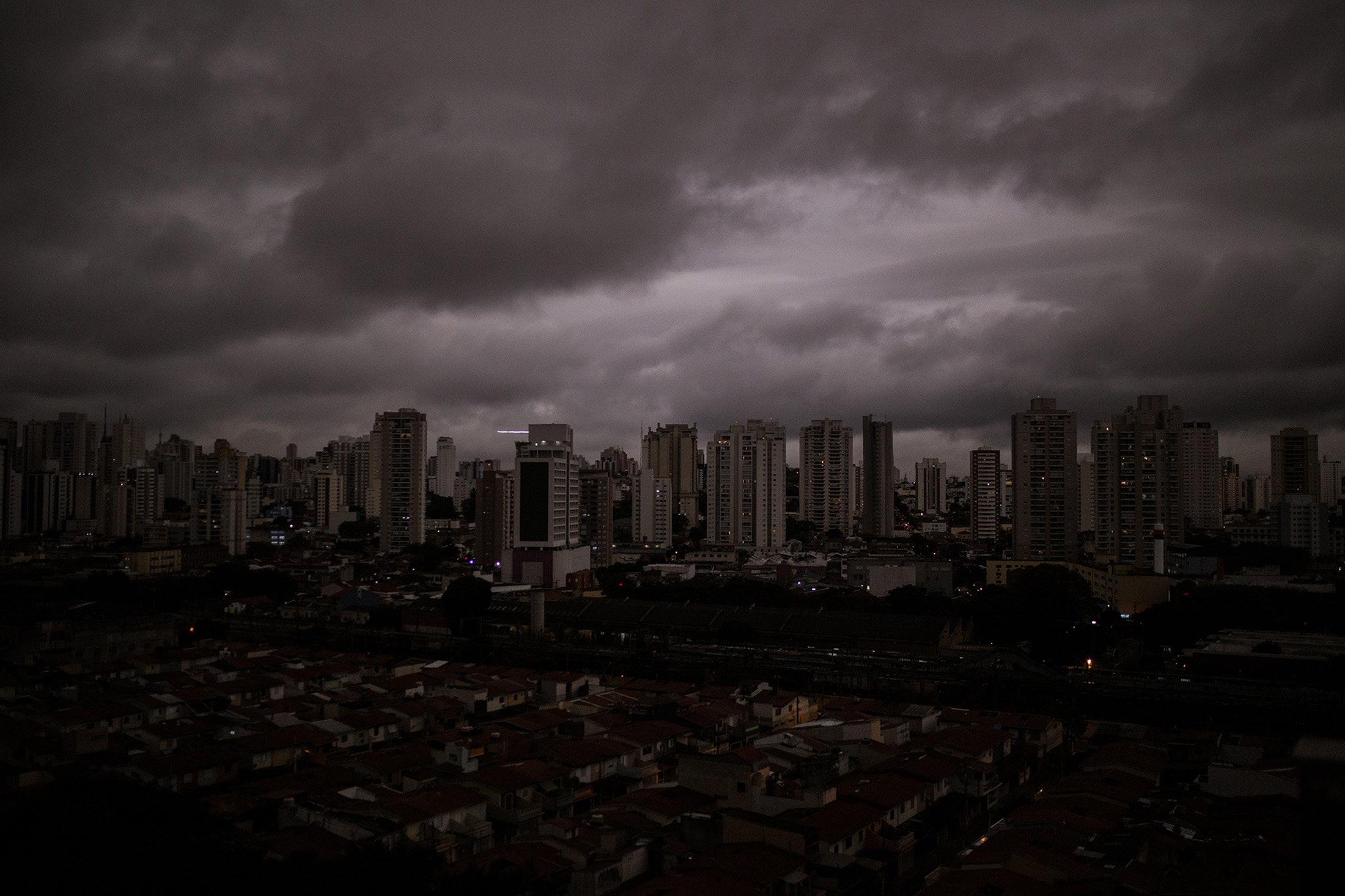 Sao Paulo shrouded&nbsp;in darkness on Monday, Aug. 19.