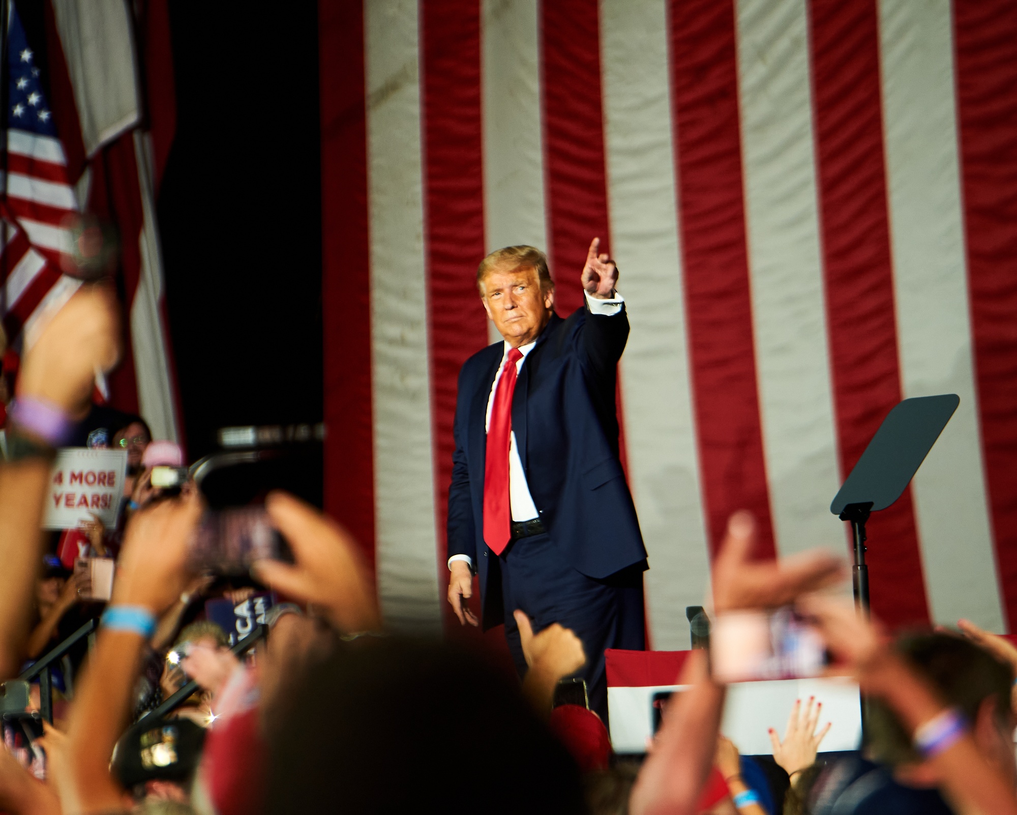 Trump during a rally in Sanford, Florida on Oct. 12.&nbsp;Trump and Biden are effectively tied in the RealClearPolitics average of polls for the state.