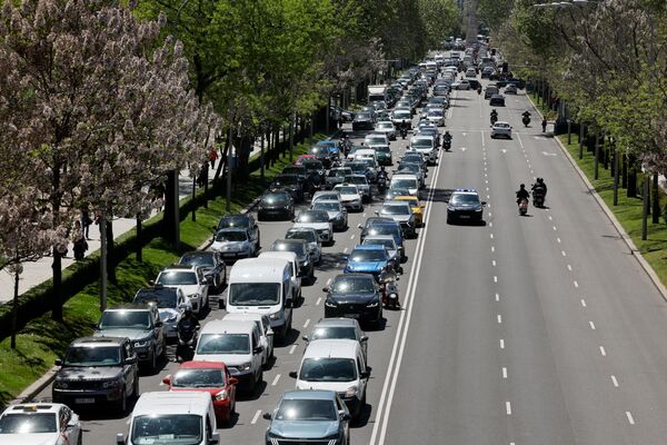 Heavy traffic following the blackout in Madrid on April 28.