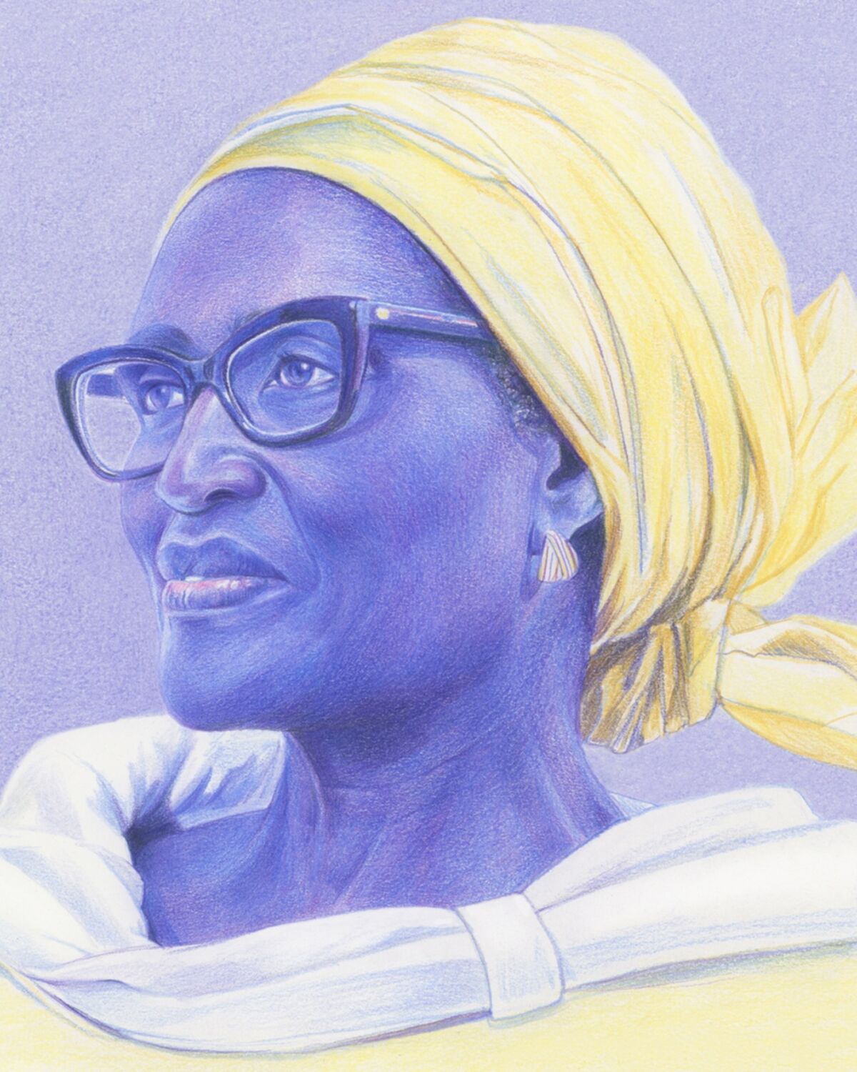Illustrated portrait of Winnie Byanyima