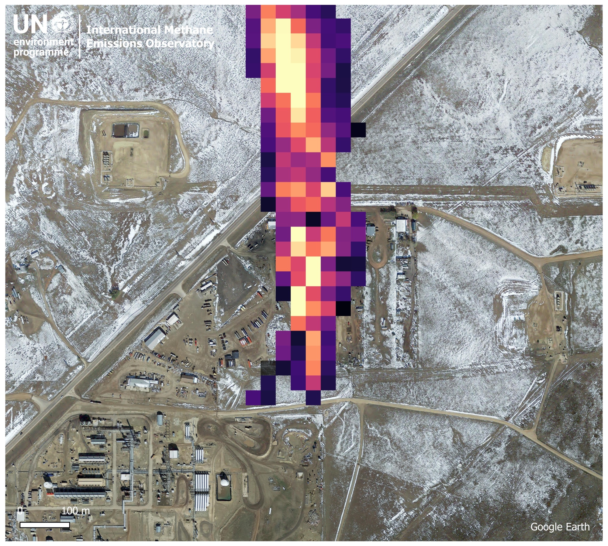 Methane observed by NASA’s Landsat 9 satellite over eastern Wyoming on Dec. 7.&nbsp;