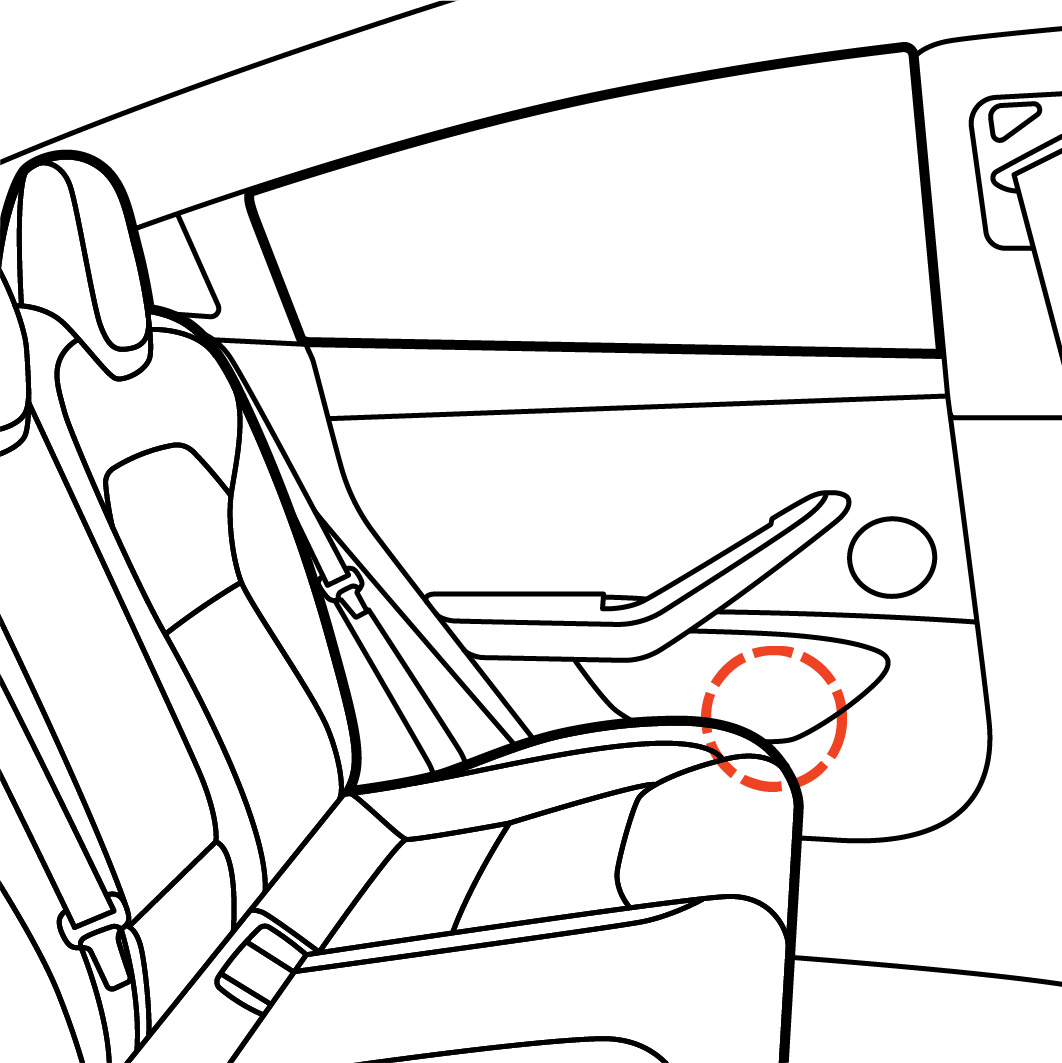 Interior view of the back door