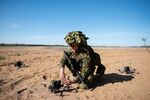 An Estonian Defense Forces soldier prepares a drone during a military exercise on May 20.