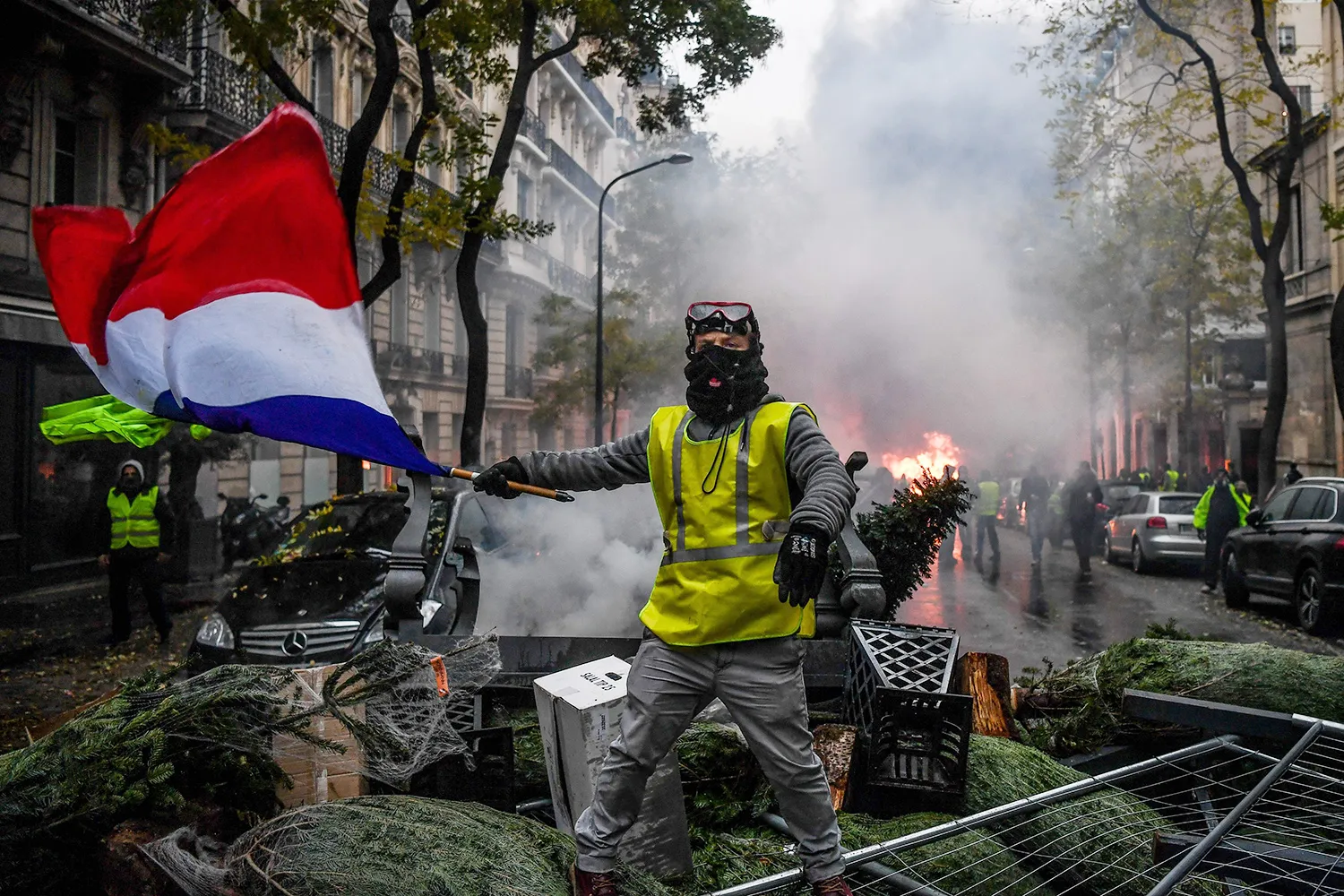 A Yellow Vest protester in Paris in December.