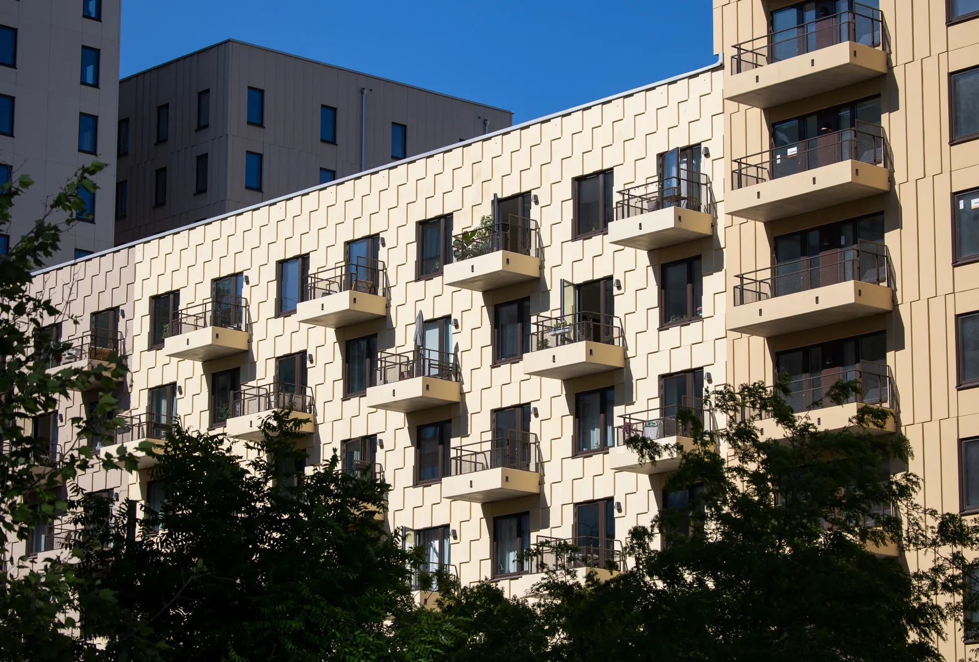 A residential apartment block in the Hagastaden district of Stockholm.