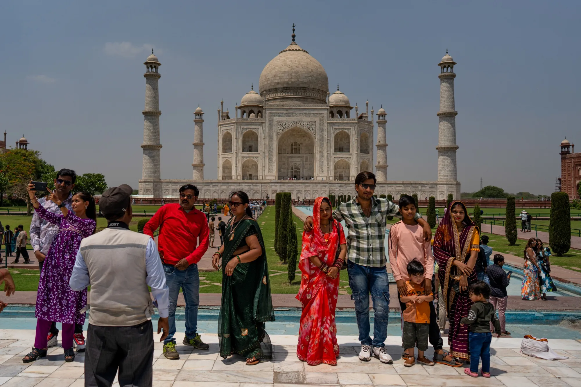 Tourists visit India's iconic monument Taj Mahal.