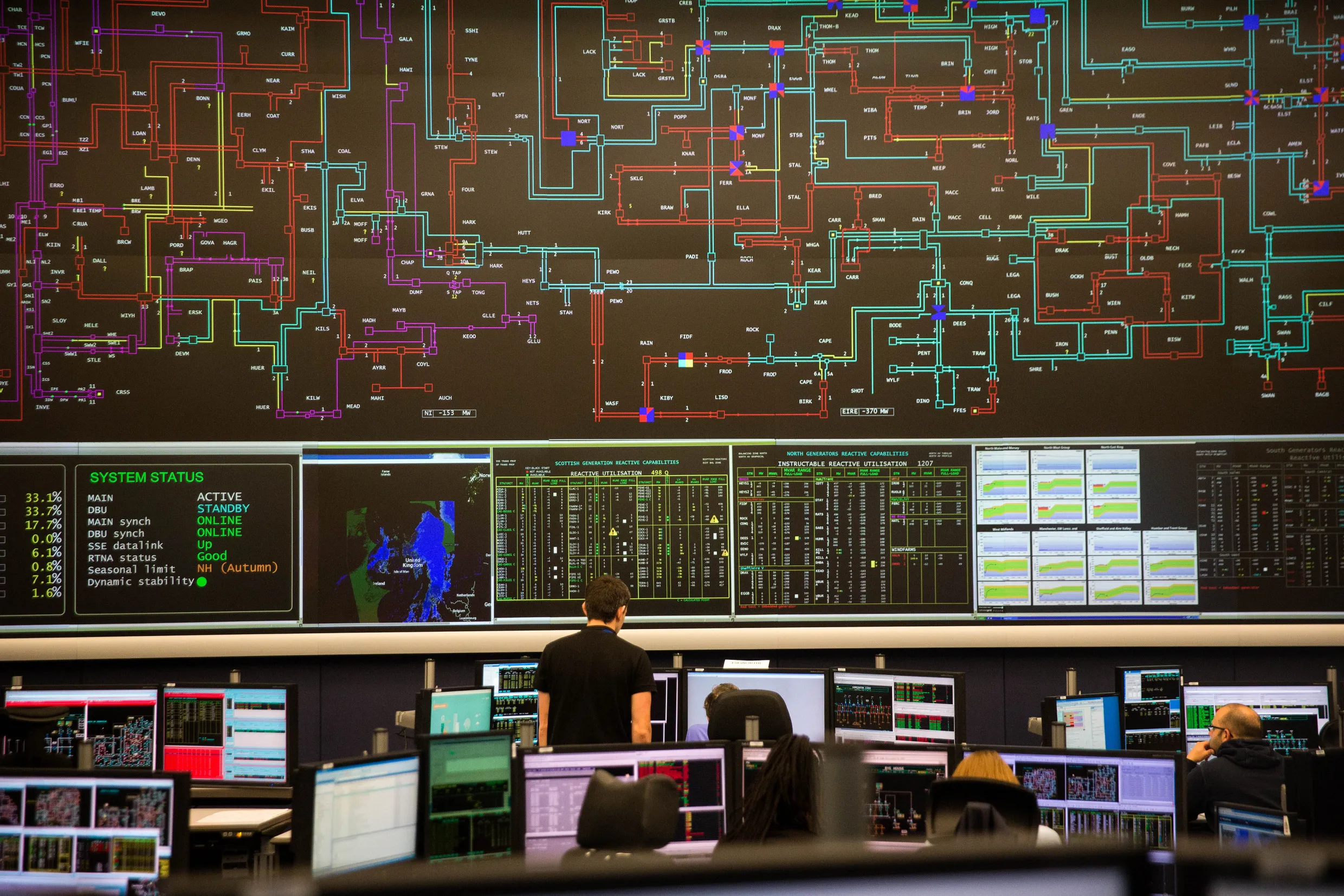 Inside&nbsp;the National Grid Plc control centre in Wokingham.