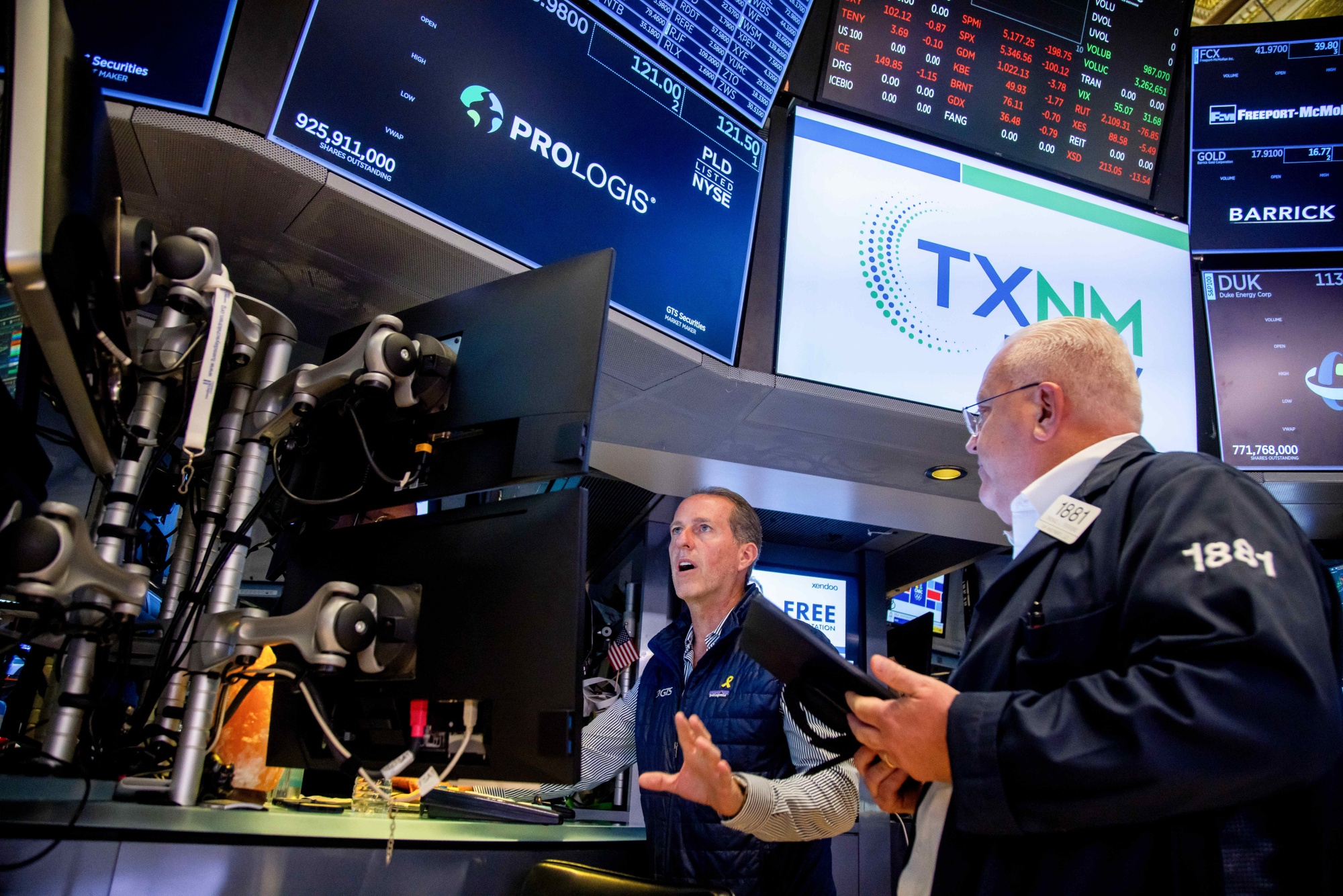 Traders on the floor of the New York Stock Exchange (NYSE).