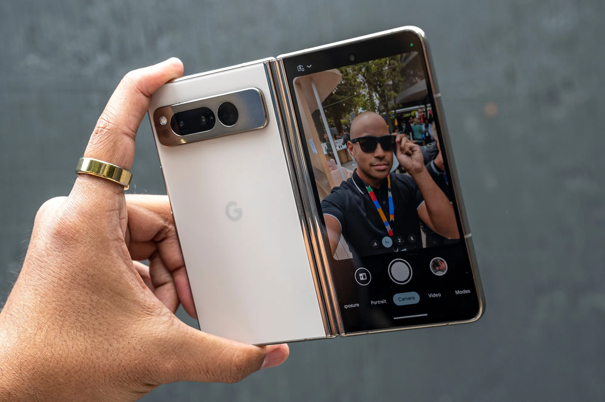 The Google Pixel Fold smartphone.