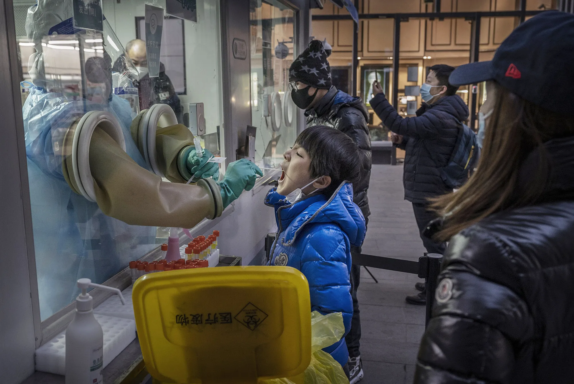 A nucleic acid test for Covid-19 at a private testing site&nbsp;in Beijing, on Jan 17.&nbsp;