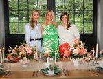 From left: Amy Griffin, Gwyneth Paltrow, and Jessica Latham in the Hamptons. On the table: Dishes and décor that Goop created with Social Studies, a New York-based entertaining source founded by Griffin and Latham.&nbsp;&nbsp;&nbsp;