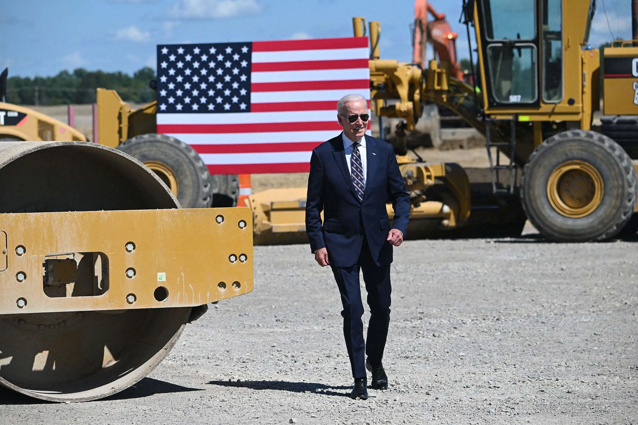 President Joe Biden&nbsp;at the groundbreaking of an Intel semiconductor manufacturing facility near New Albany, Ohio, on Sept. 9, 2022.