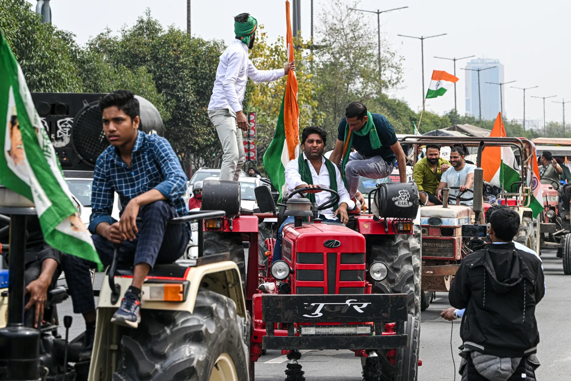 A protest organized by farmers in Noida, India, on Feb. 26.