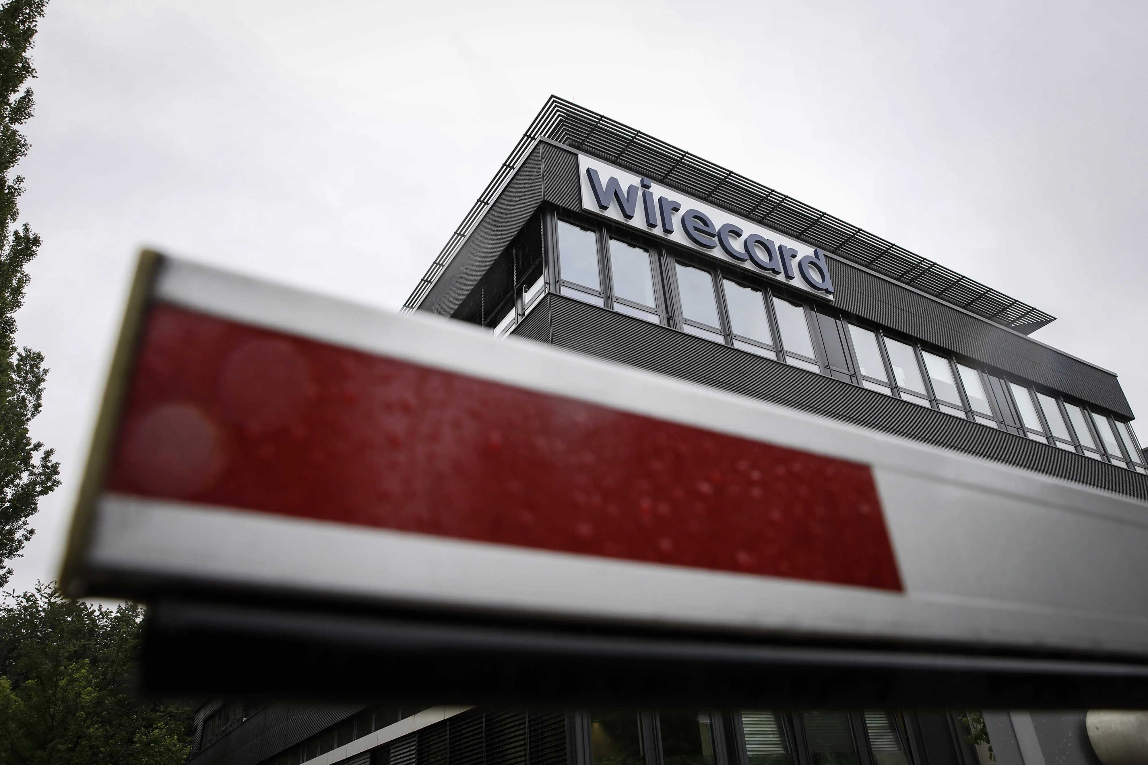 A car park barrier sits in front of the Wirecard AG headquarters in the Aschheim district of Munich, on June 19.