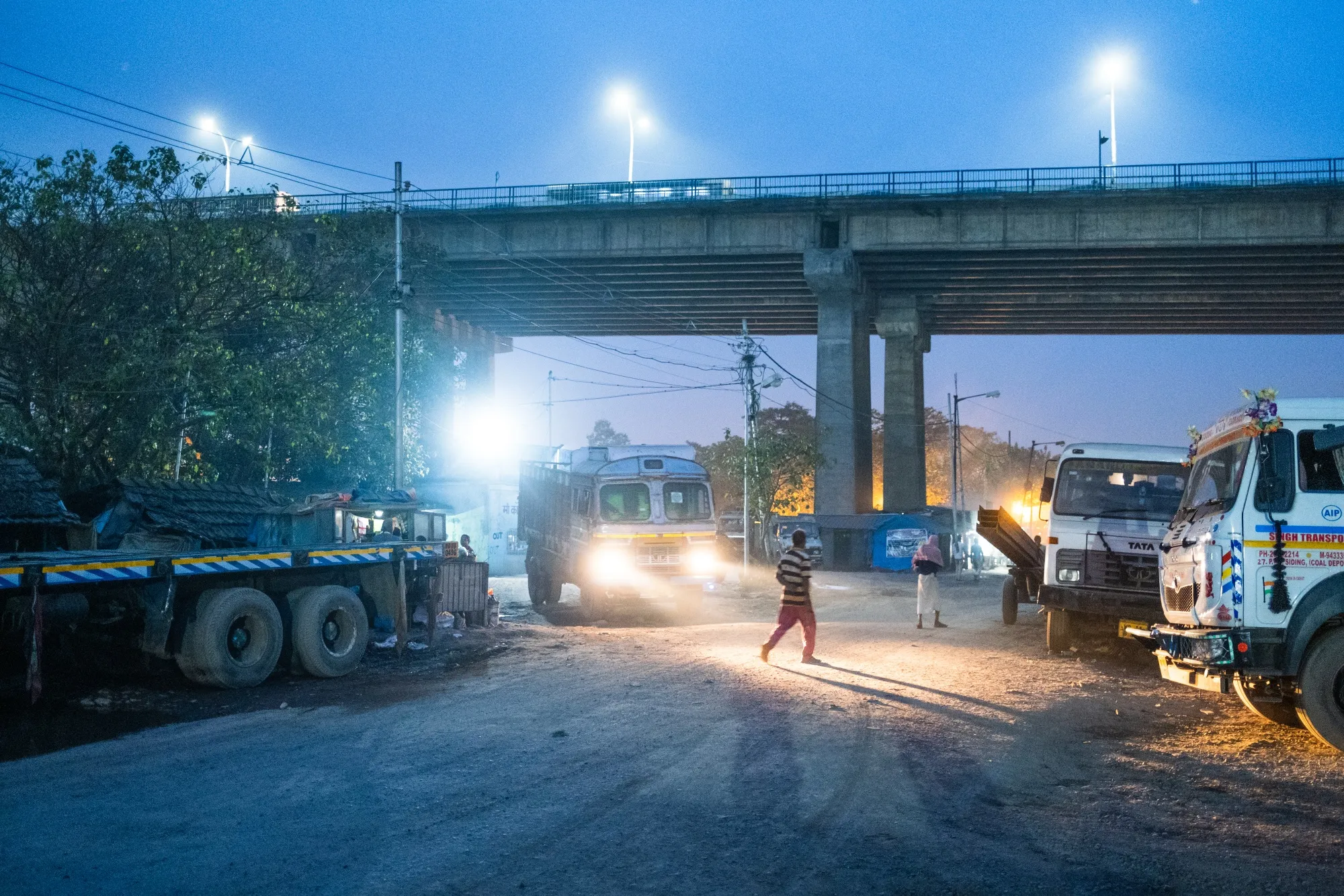 A truck terminal&nbsp;in the Howrah district of Kolkata, India, on Nov. 26.