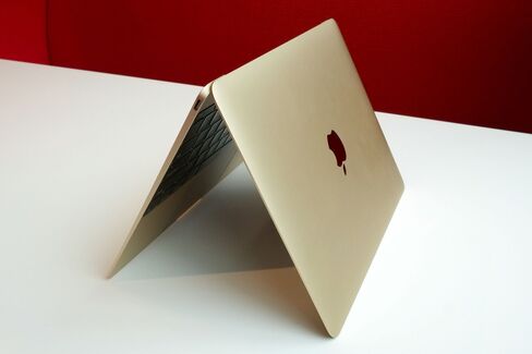 In gold, the MacBook looks unlike any other notebook Apple has made before.