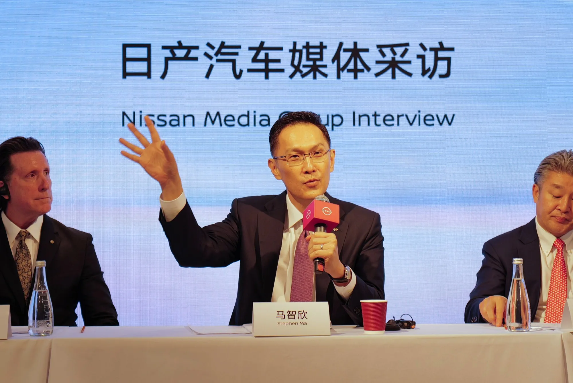 Stephen Ma, Nissan’s head of China, at the Shanghai auto show on April 23.
