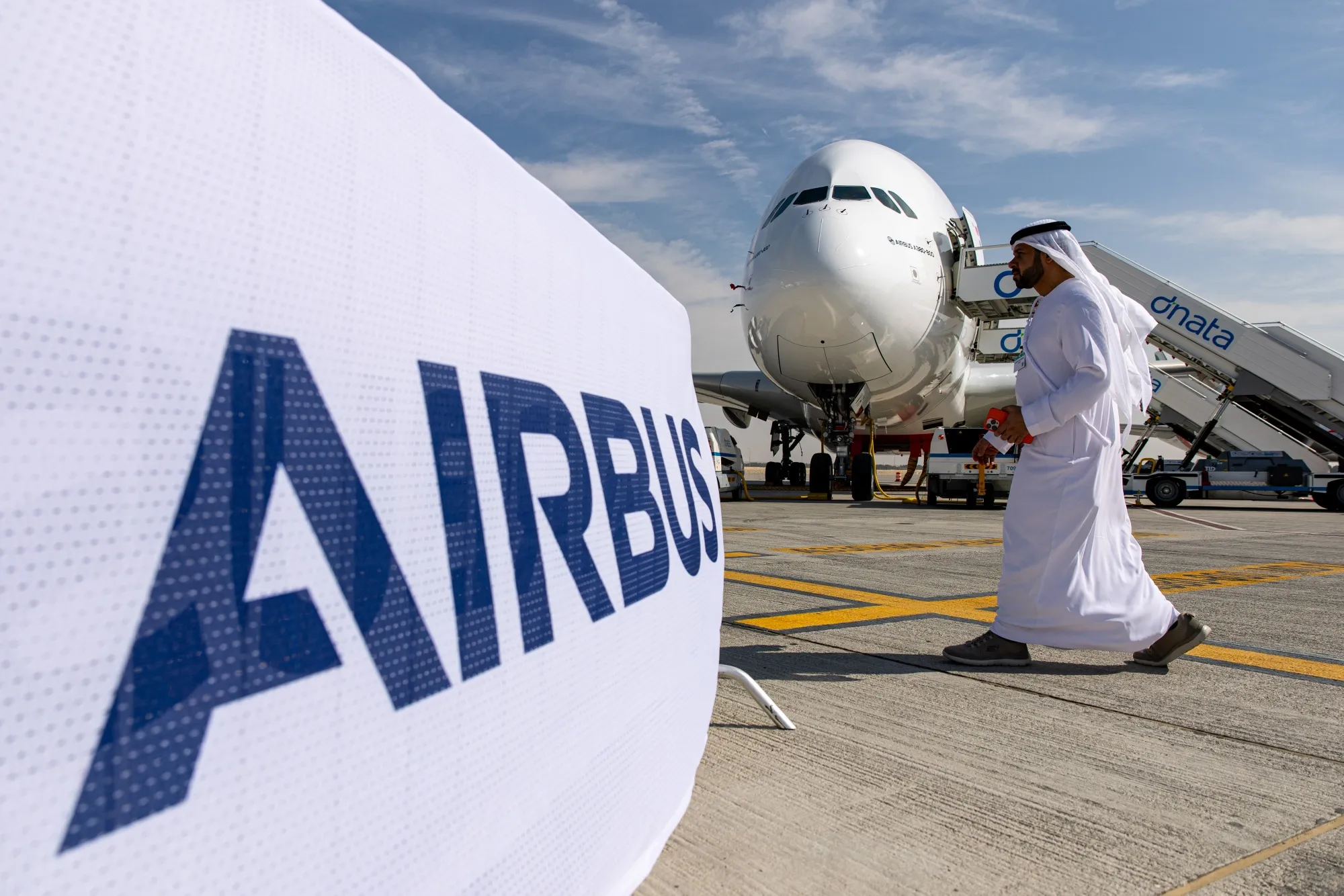 An Airbus A380-800 at the Dubai Air Show in United Arab Emirates, on Nov. 17.