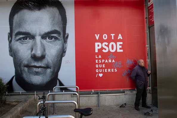 A campaign poster for Prime Minister Pedro Sanchez.&nbsp;