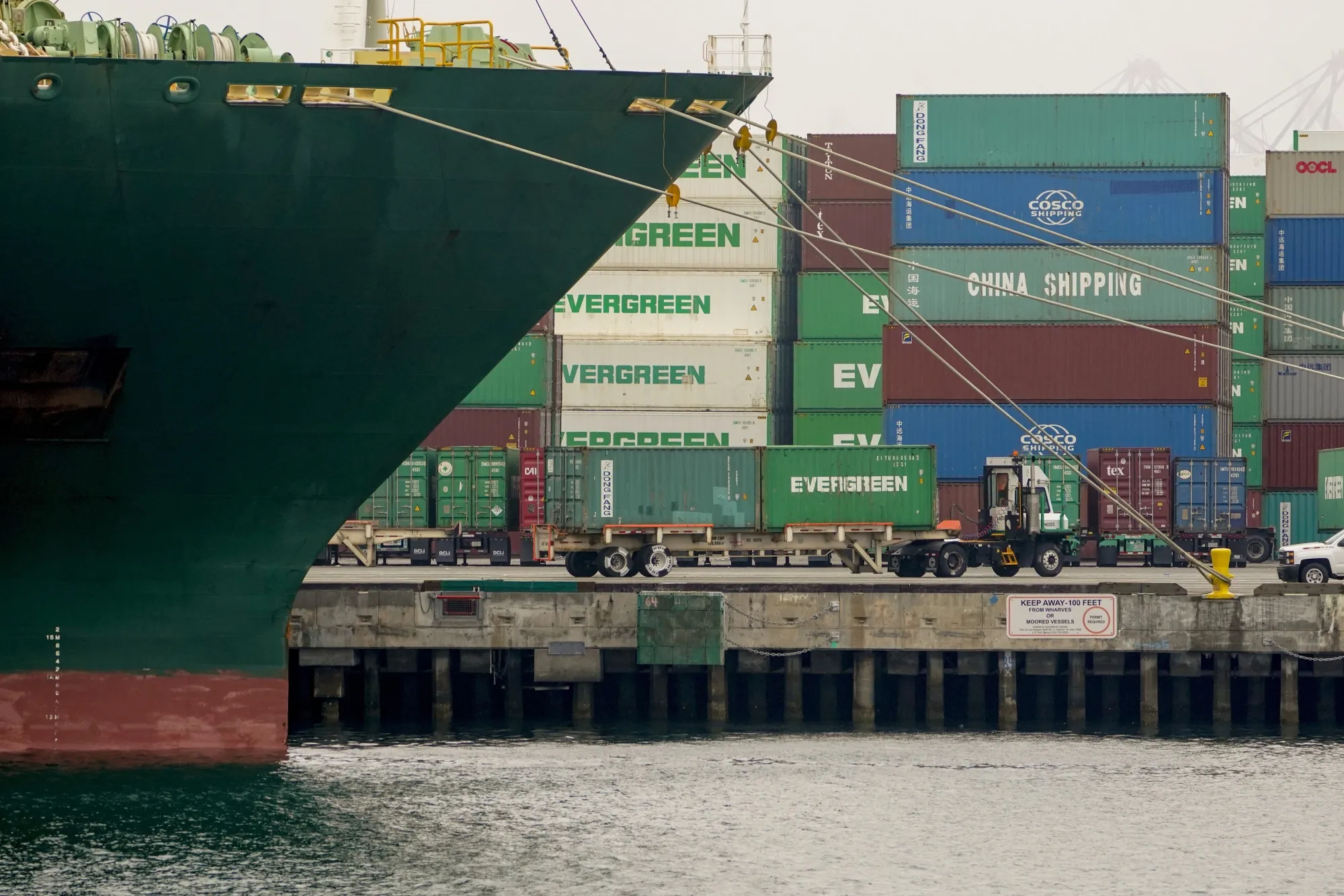 Container ships at the Port of Los Angeles.