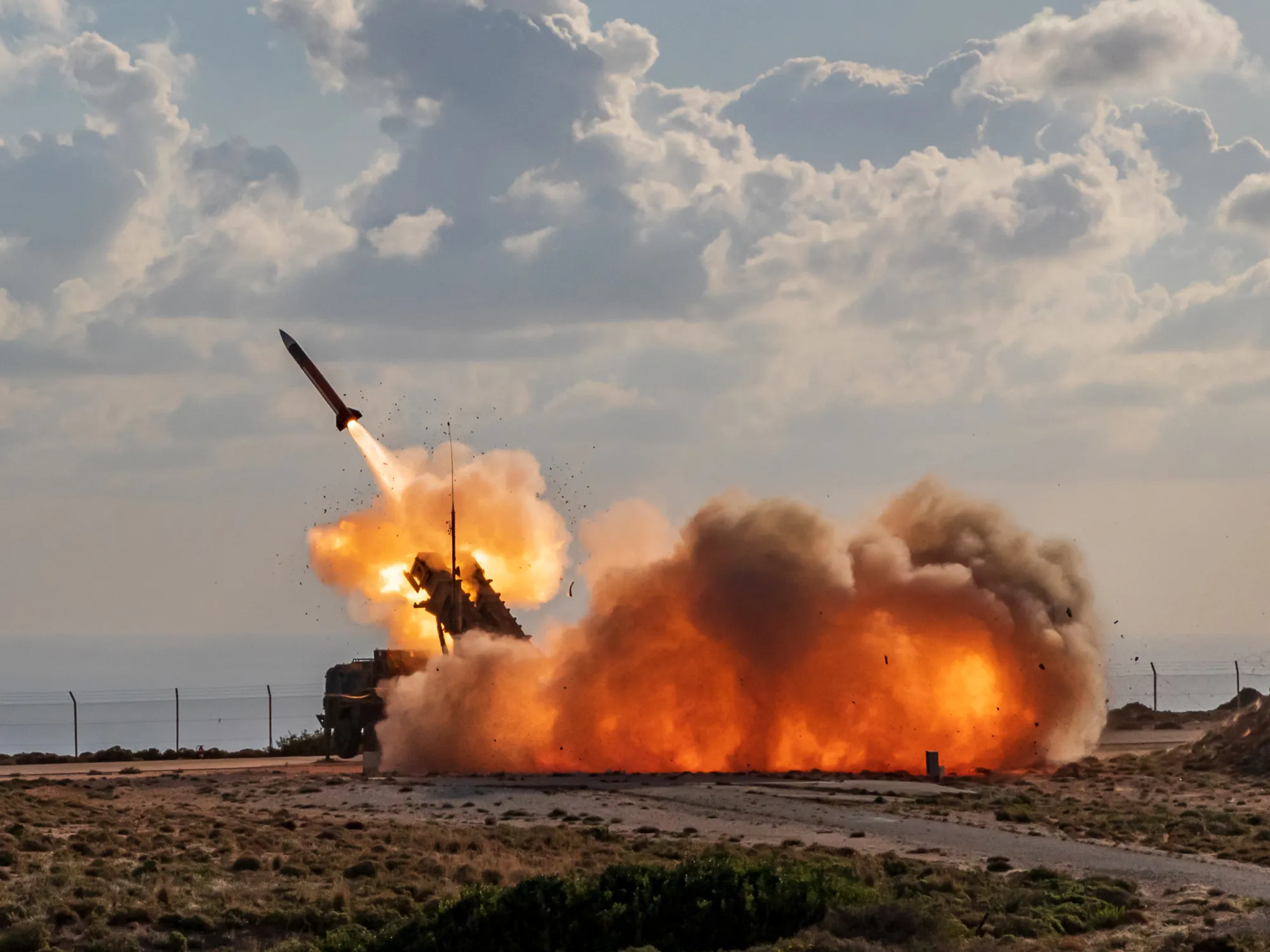 A Bundeswehr Patriot anti-aircraft missile system test firing in October.