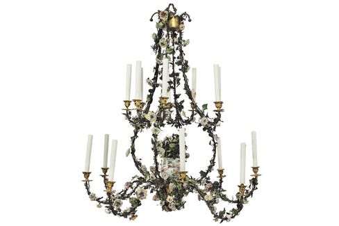 An 18th century chandelier estimated to sell for $15,000 to $20,000 at Christie's.